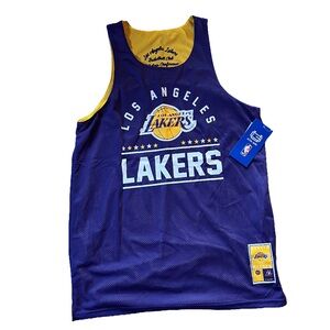 Los Angeles LAKERS Purple/gold mesh practice jersey reversible  men’s sz Lg NWT